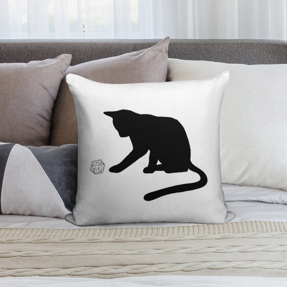 D20 Cat Soft Multiple Sizes Throw Pillow