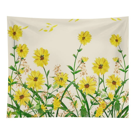 Yellow Wildflowers Tapestry