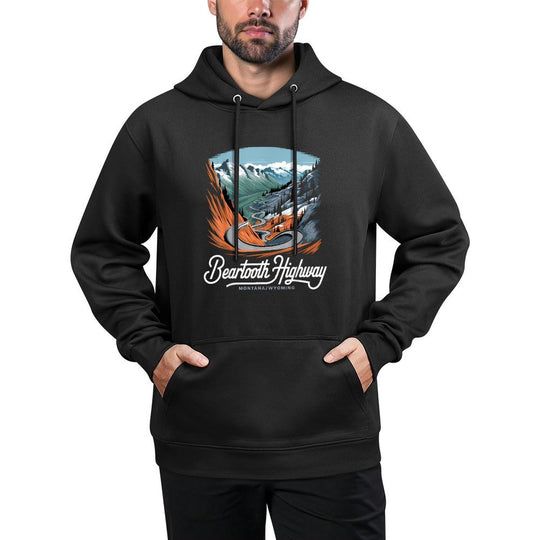 Beartooth Highway Montana Wyoming Mountains Winding Road Colorfast Hoodie