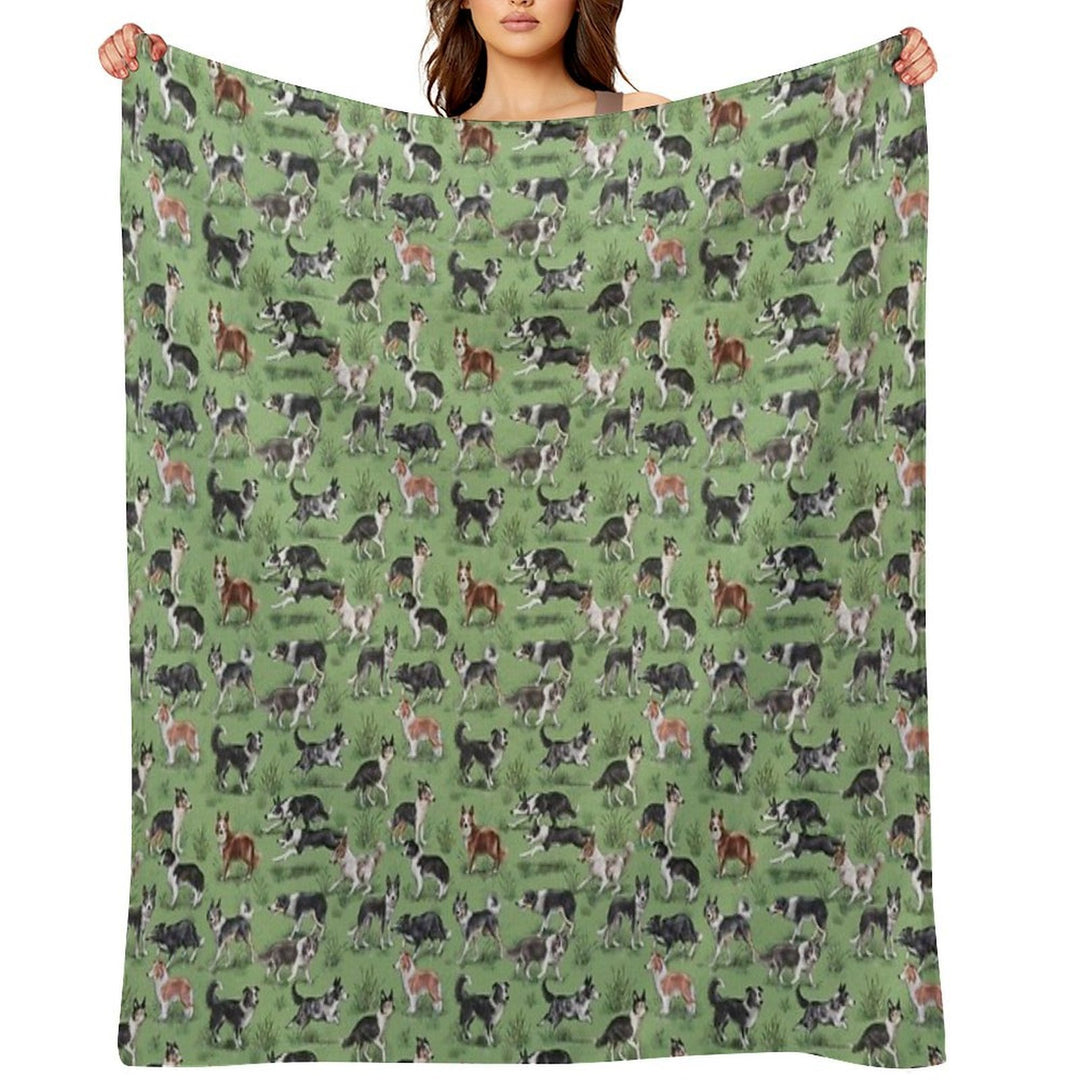 The Border Collie Sustainable Throw Blanket