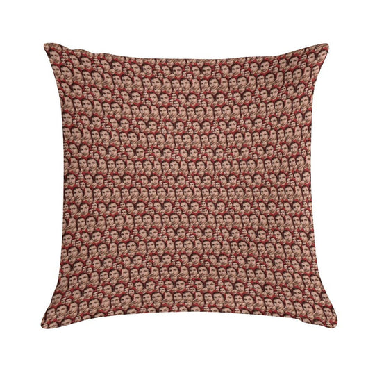 Michael Cera Tiled Heads Soft Short Plush Fabric Throw Pillow