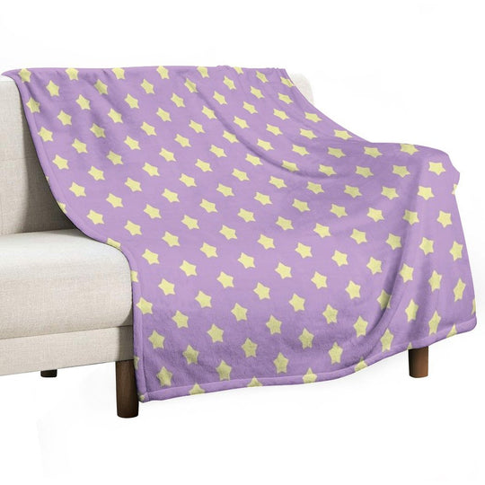 Yellow Stars on Purple Pop Versatility Throw Blanket