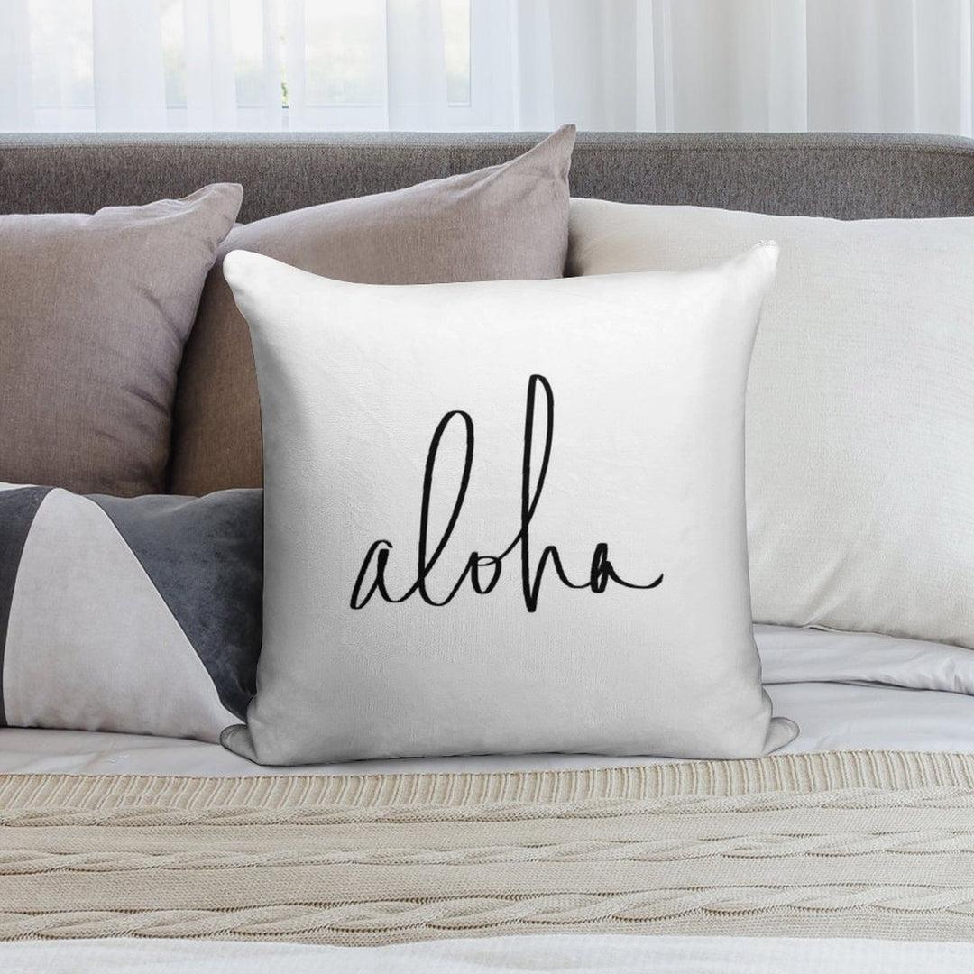 Aloha Hawaii Typography Soft Ultra-Soft Texture Throw Pillow