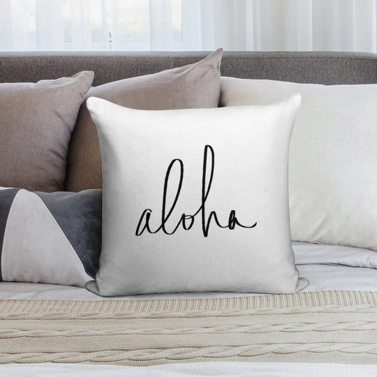 Aloha Hawaii Typography Soft Ultra-Soft Texture Throw Pillow