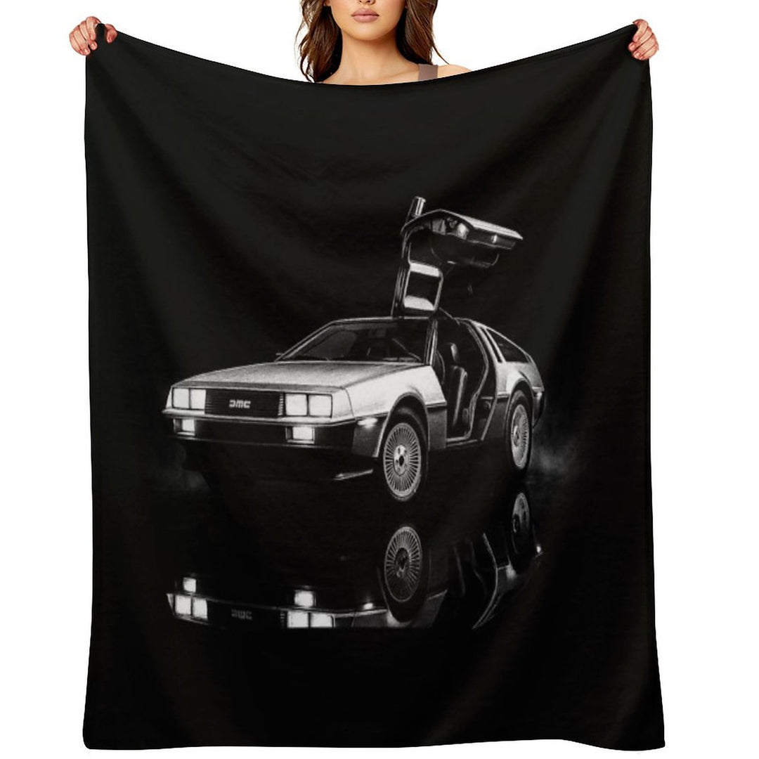1982 DeLorean DMC-12 Iconic Artwork - Retro Car Art Durable Throw Blanket