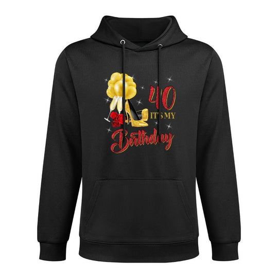 It's My 40th Birthday 40 Years Old Red Rose Wine Crown Casual Wear Hoodie