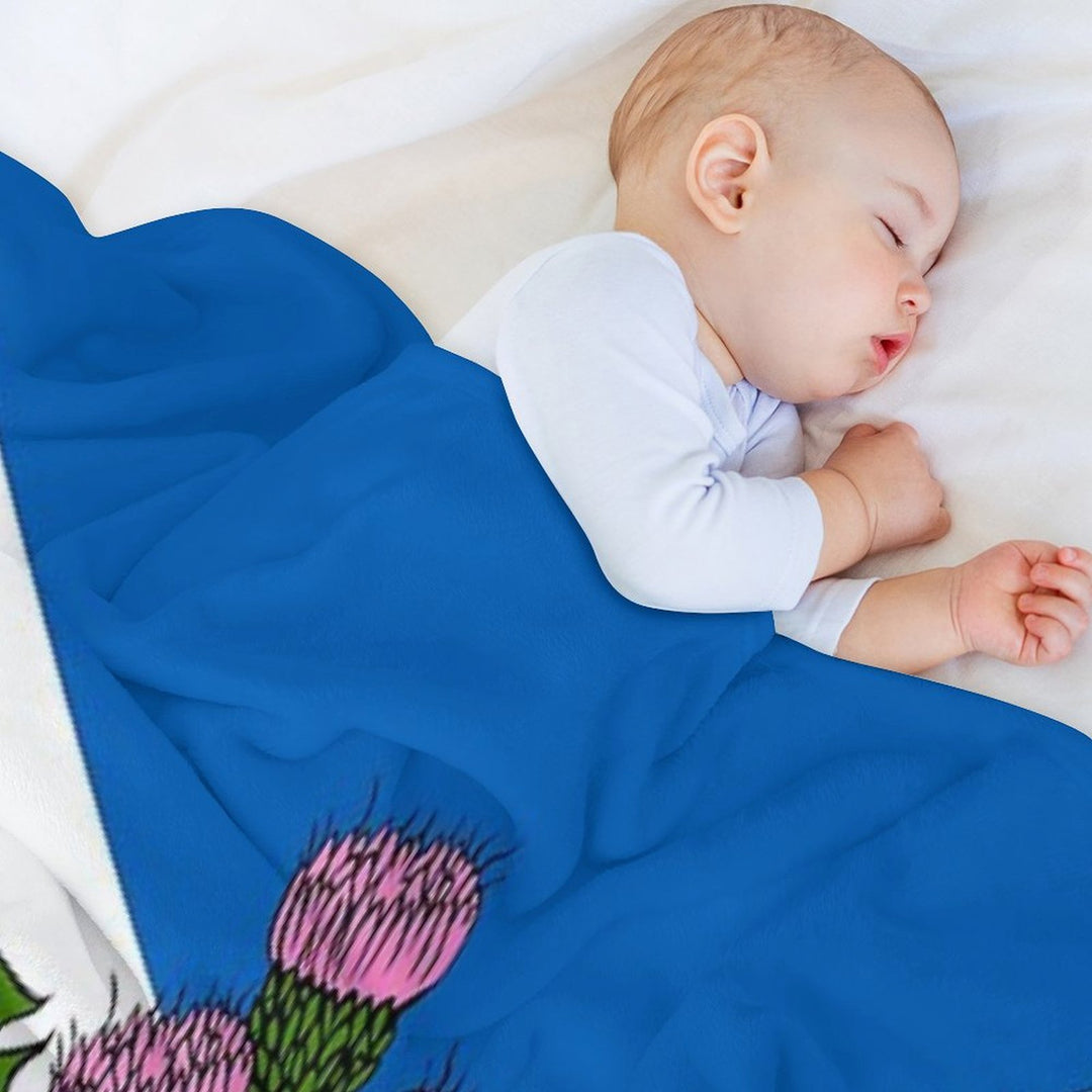 Scotland Saltire Flag - Scottish St Andrews Cross And Thistle, Scottish Pride Shrink-resistant Throw Blanket