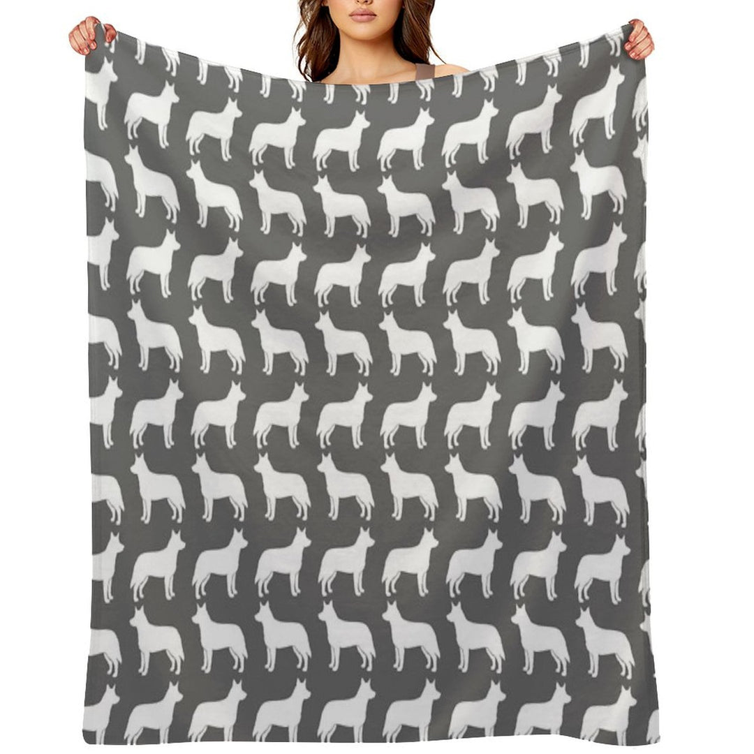 Australian Cattle Dog Silhouette(s) Durable Throw Blanket