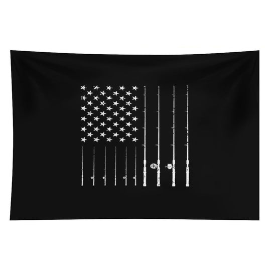 Fishing American Flag Tshirt - American Flag Fishing T-Shirt Tee Gift Tapestry