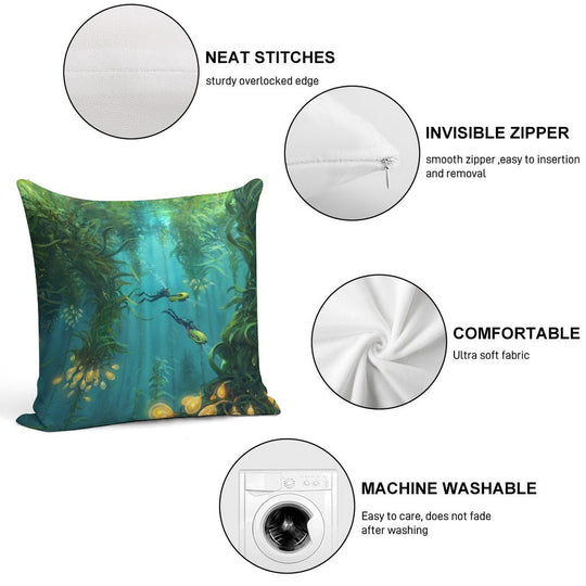 Exploring The Kelp Forest Soft Gift Ready Throw Pillow