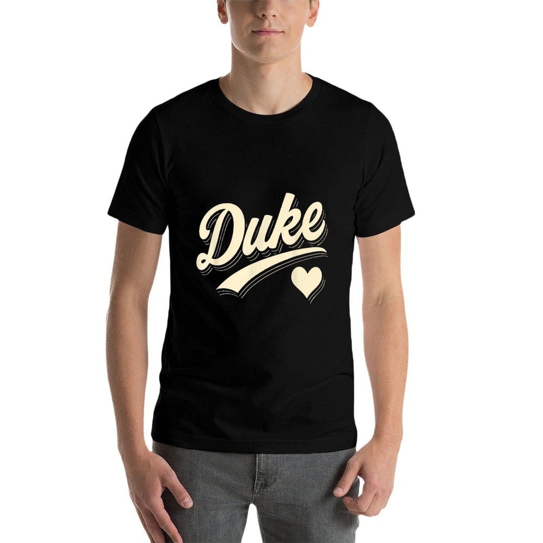Duke Retro Script Heart Gift for Men Women Kid Boy Girl  Versatile T-Shirt