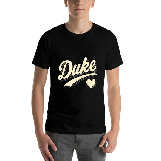 Duke Retro Script Heart Gift for Men Women Kid Boy Girl  Versatile T-Shirt