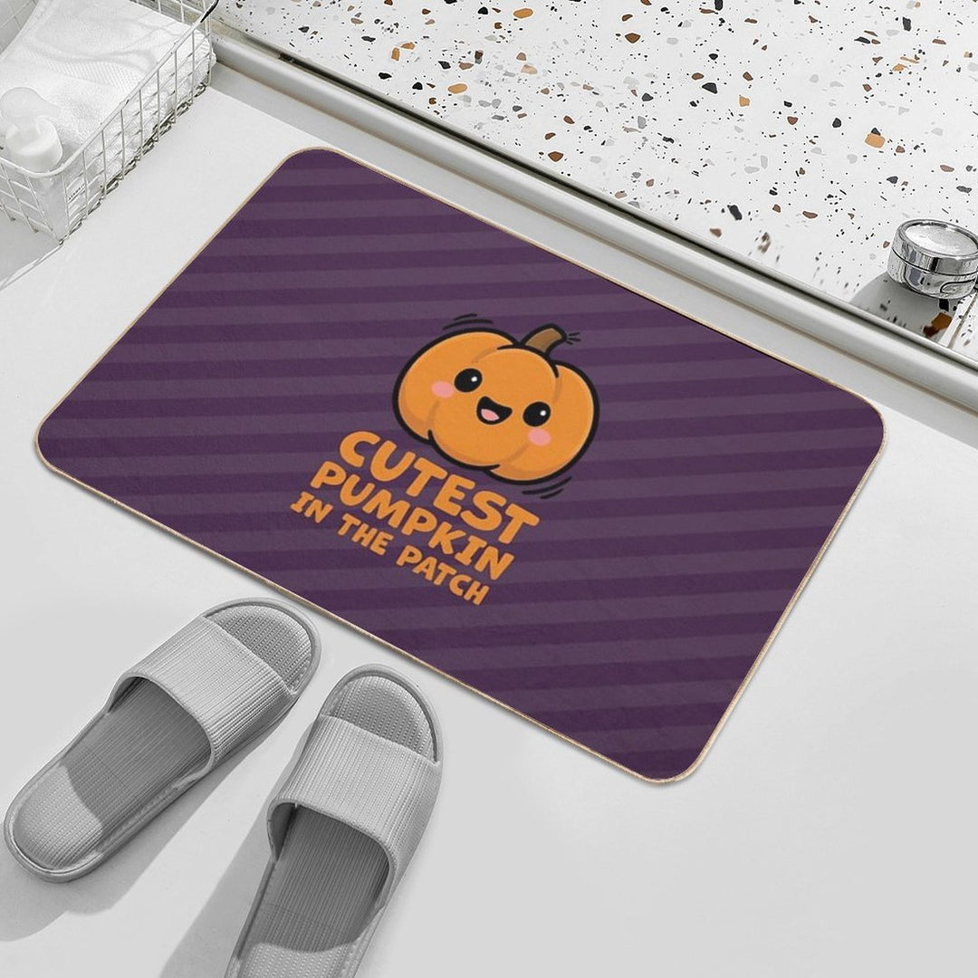 Cutest Pumpkin in The Patch – Halloween - Purple  Dirt-Trapping Bath Mat