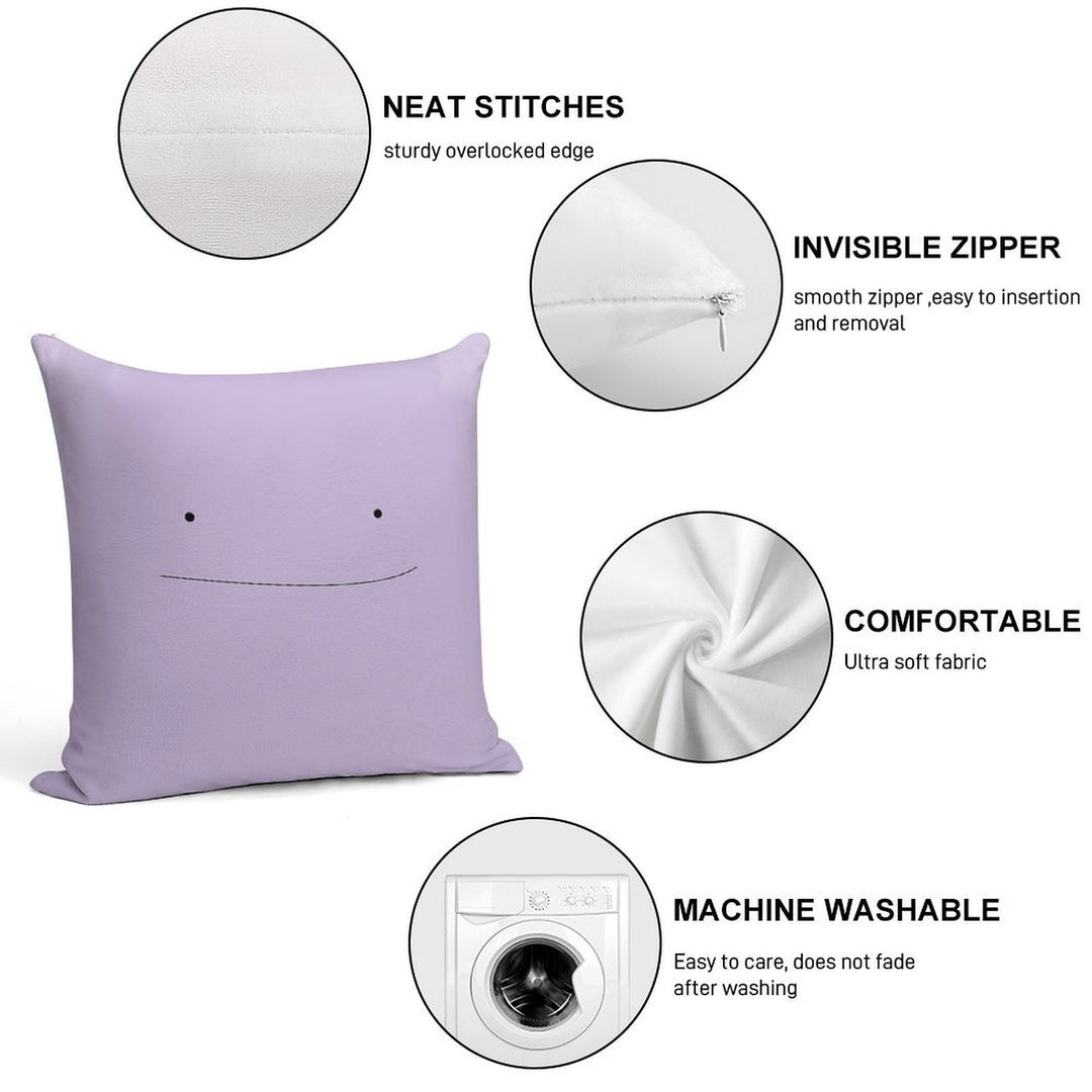 Ditto Face Soft Decorative Cover Throw Pillow