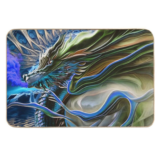 Fractal Blue Dragon  Toxin-Free Bath Mat