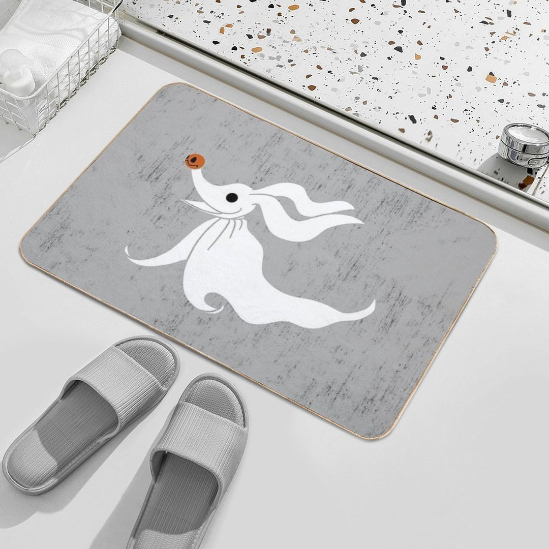 Zero - Nightmare Before Christmas, Skellington, Pumpkin King, White, Grin, Evil, Halloween, Christmas, Finkelstein, Dog, Ghost,  Easy To Clean Bath Mat