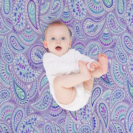 Purple Paisley Durable Throw Blanket