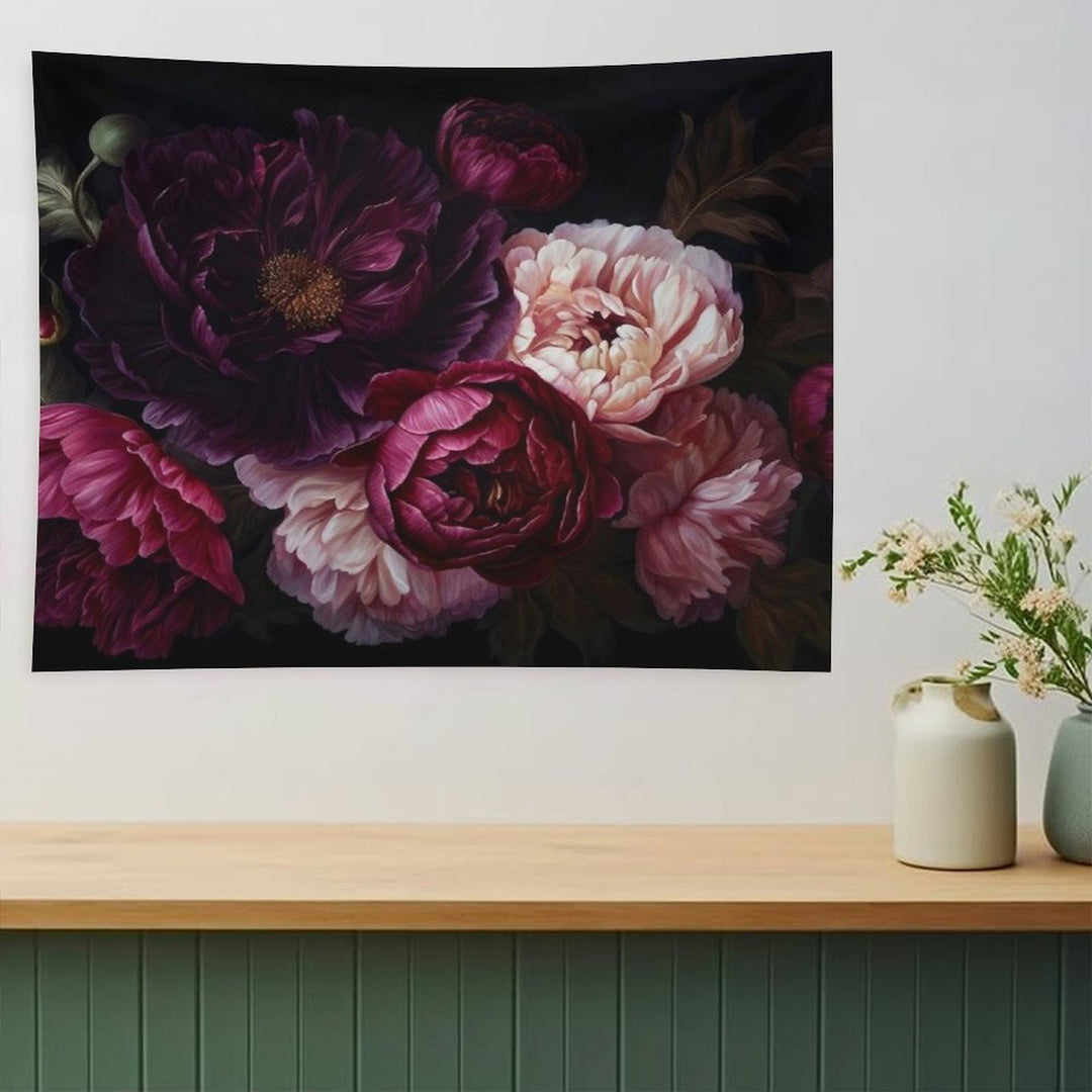 Vintage Moody Floral Baroque Botanical Night Garden Nightgarden Tapestry