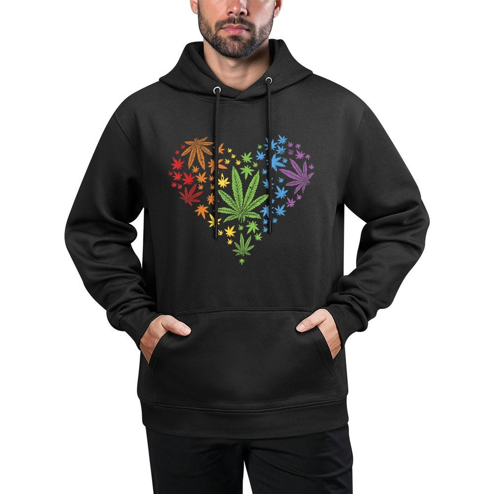 Marijuana Heart LGBT Weed Leaf Gay Pride Stoner Gift Moisture-Wicking Hoodie