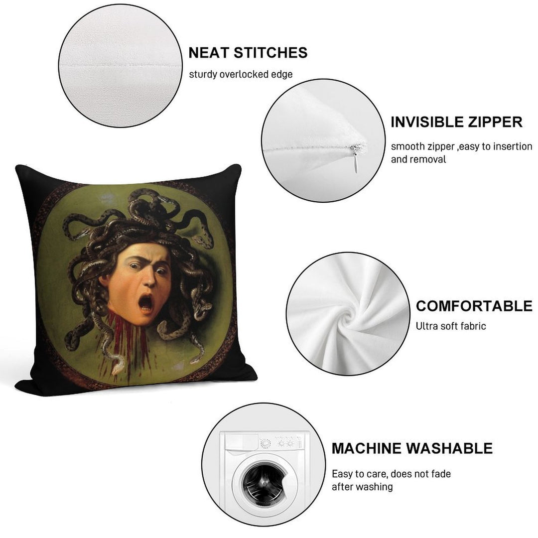 Michelangelo Merisi Da Caravaggio Medusa Soft Ultra-Soft Texture Throw Pillow