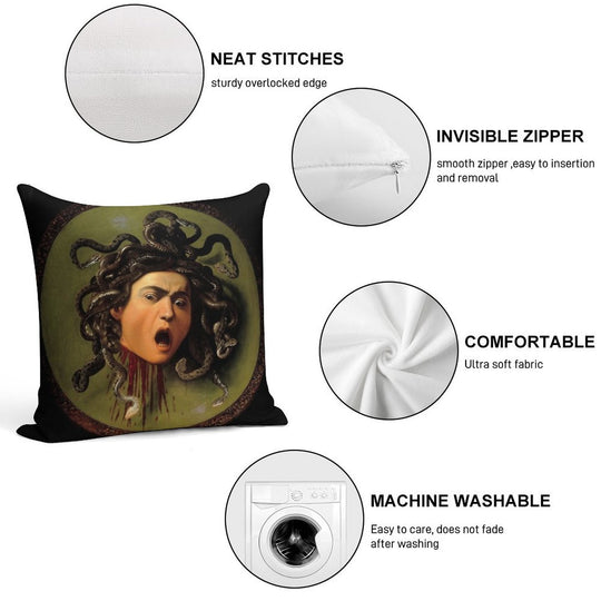 Michelangelo Merisi Da Caravaggio Medusa Soft Ultra-Soft Texture Throw Pillow