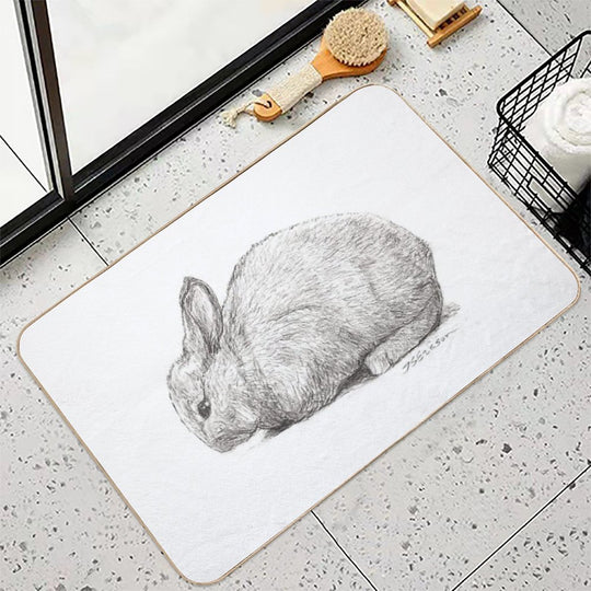 Baby Bunny Rabbit  Absorbent Bath Mat