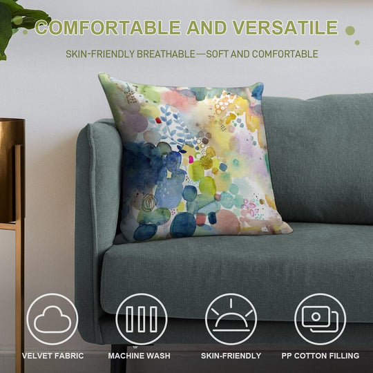 Abstract Watercolor Soft Skin-Friendly Throw Pillow