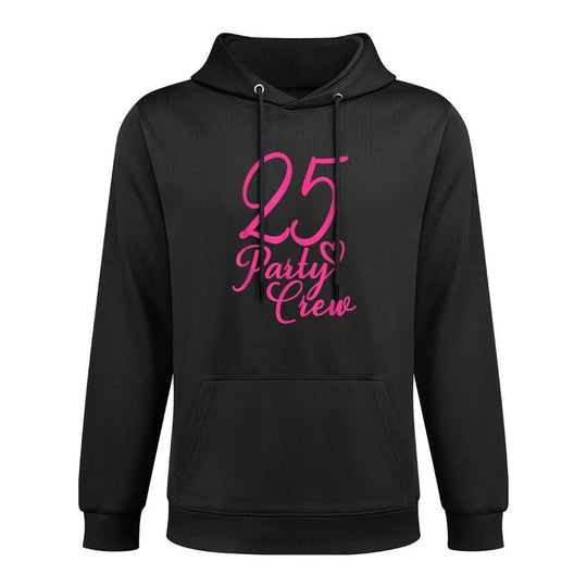25 Party Crew Pink, Girls Women Matching Group 25th Birthday Medium-Weight Fabric Hoodie