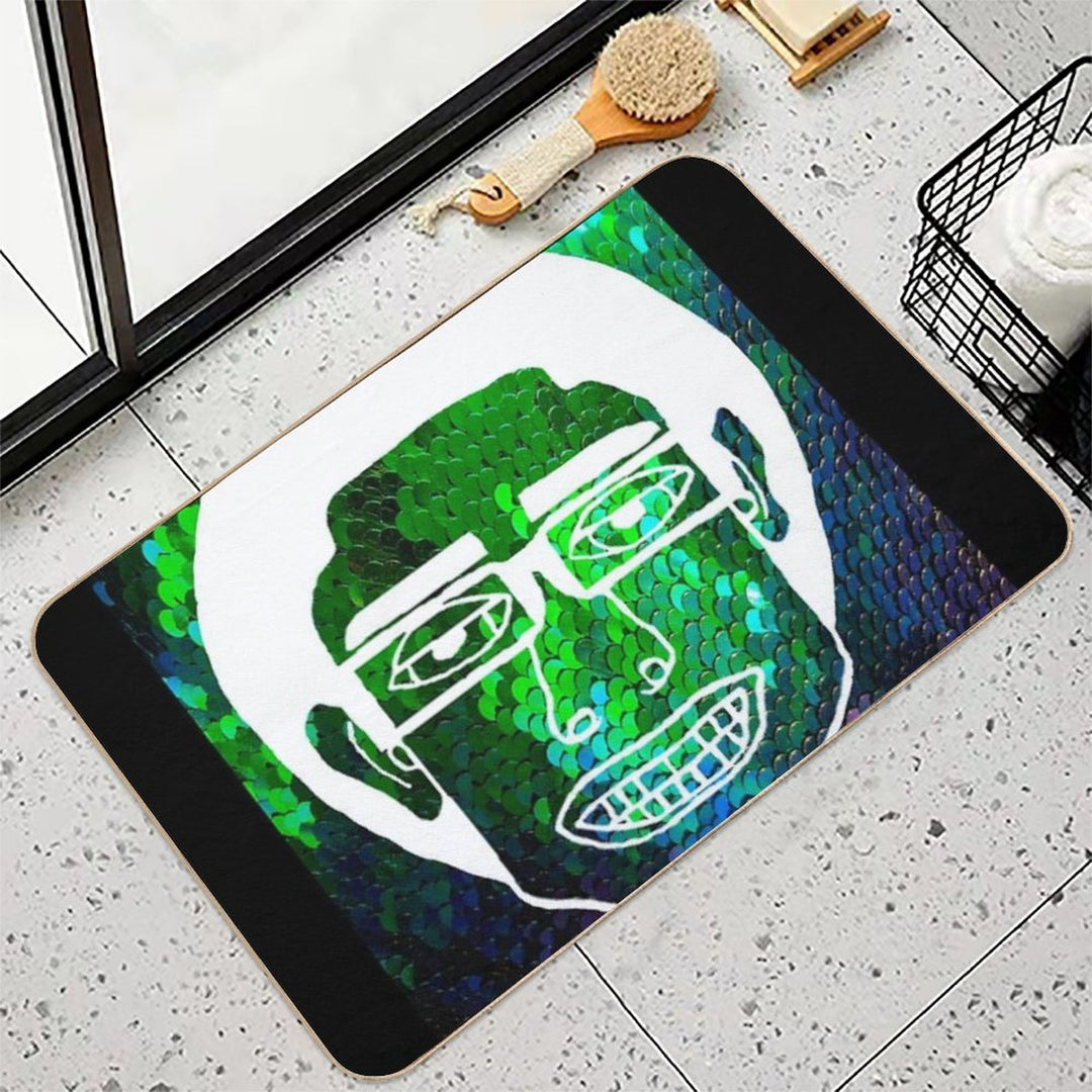 JumboWhiteSequinWan  Long-Lasting Bath Mat