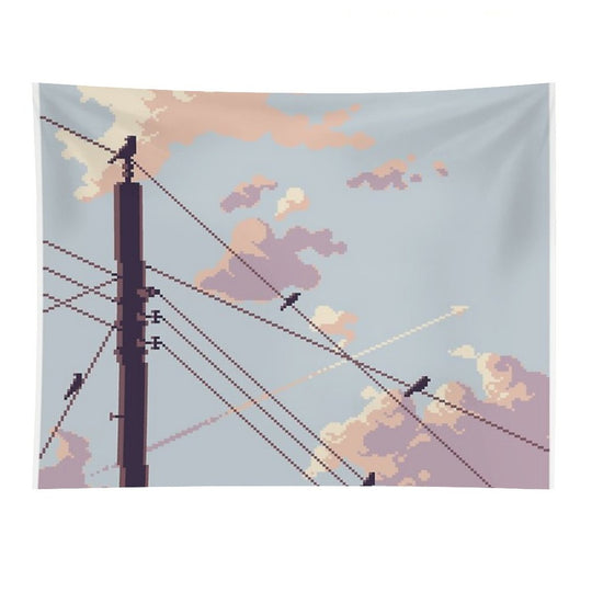 Birds And Electricity Tapestry