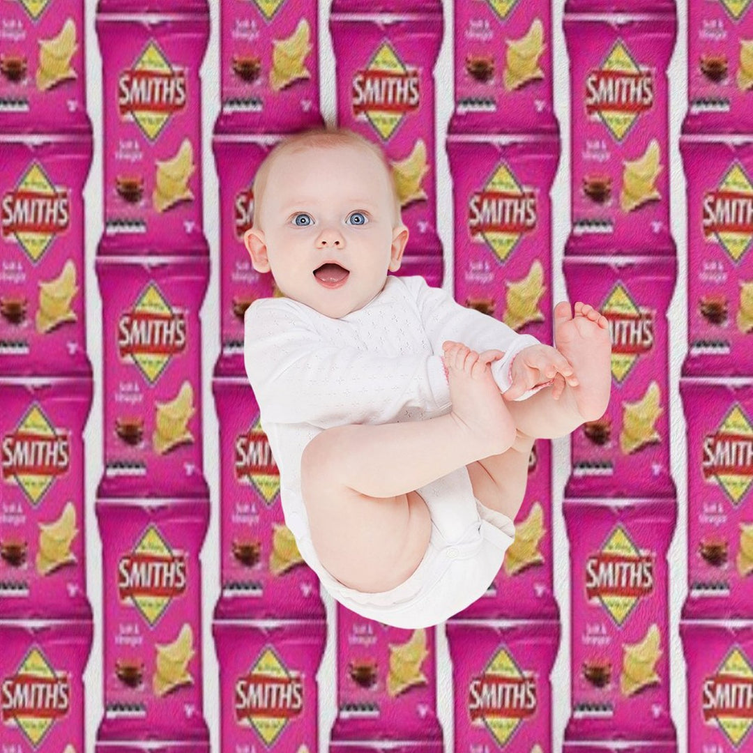 Smiths Chips - Salt And Vinegar Premium Throw Blanket