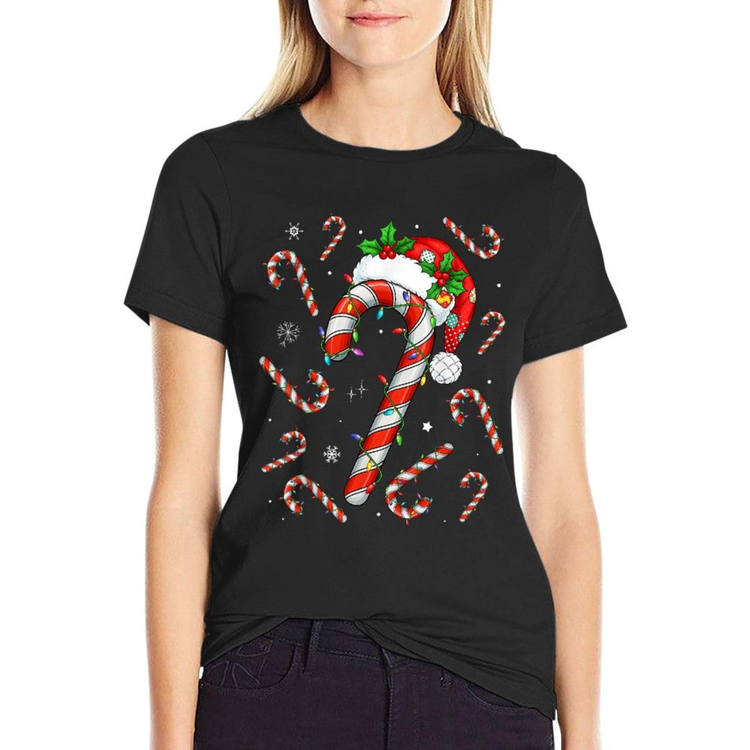 Christmas Candy Cane Santa Xmas Kids Toddler Youth Women Men  Durable T-Shirt