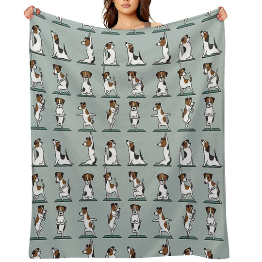 Jack Russell Terrier Yoga Eco-conscious Throw Blanket