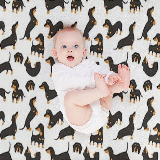 Cute Dachshund Dogs Velvety-soft Throw Blanket