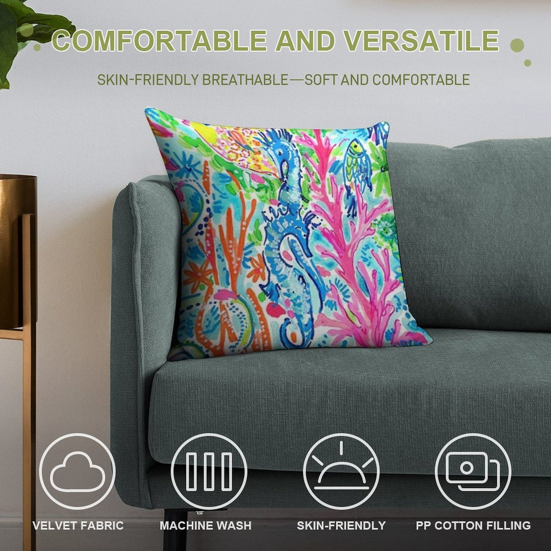 Happy Lily Summer Soft Washable Throw Pillow