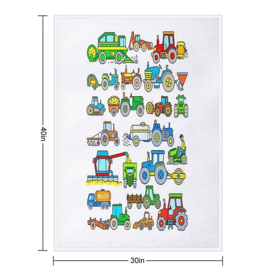 Tractors Farm Vehicles Durable Throw Blanket