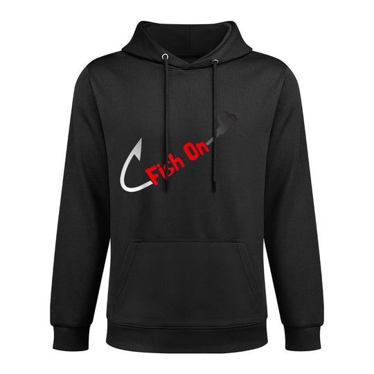 Fish On Fisherman Bass Fish Fishing Hook Joke Funny Quote Shape Retention Hoodie