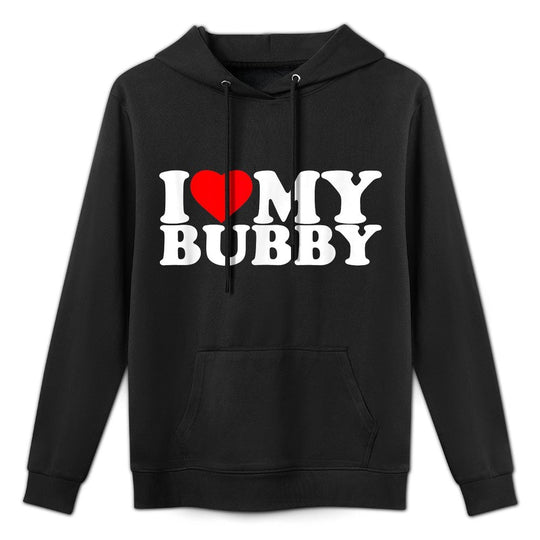 I Love My Bubby I Heart Family Grandpa Cotton-Polyester Blend Hoodie