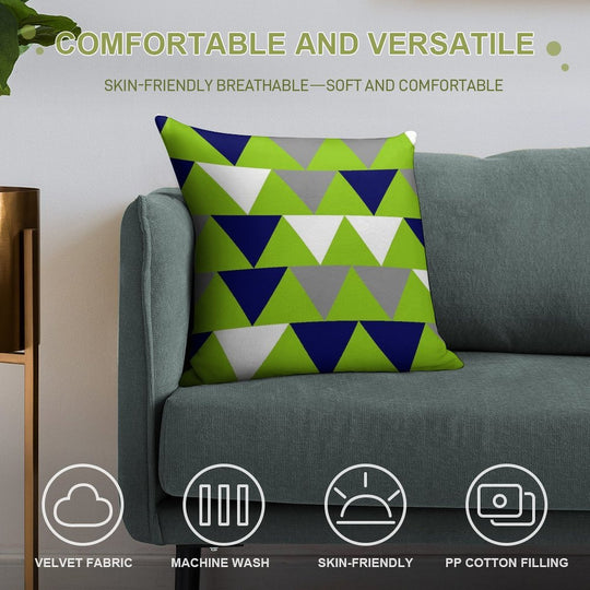 Arrows Lime Green,  Bright Navy Blue, Grey, And White Soft Warmth Comfort Throw Pillow