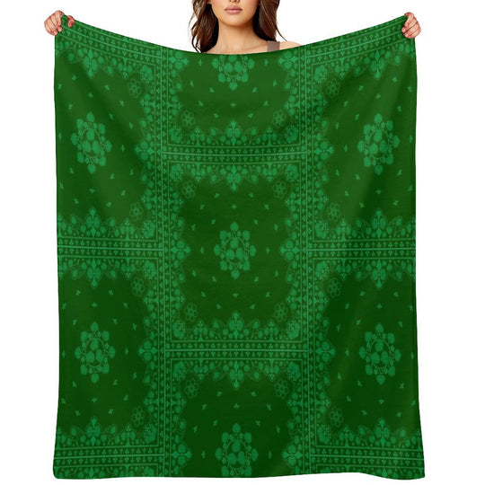 AOI (hollyhock) Pattern Plush Throw Blanket