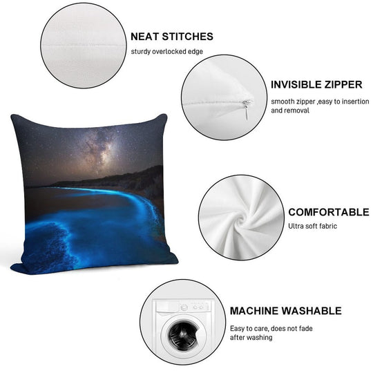 Milky Bioluminescence - 2nd Edition Soft Hidden Zipper Throw Pillow