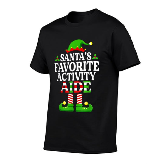 Santas Favorite Activity Aide Funny Christmas Xmas  Stretchy T-Shirt