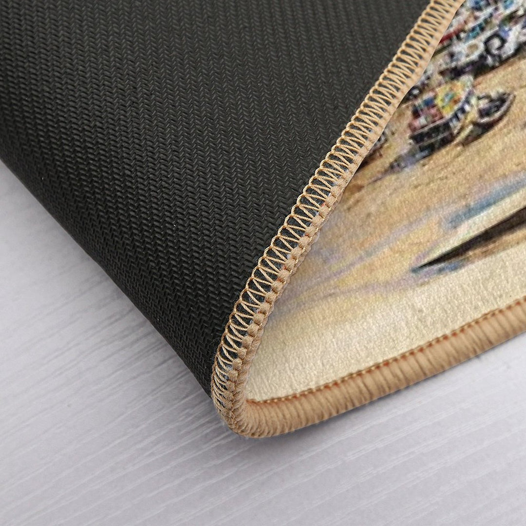 Pastel Houses, Tenby, Wales  Fade-Resistant Bath Mat