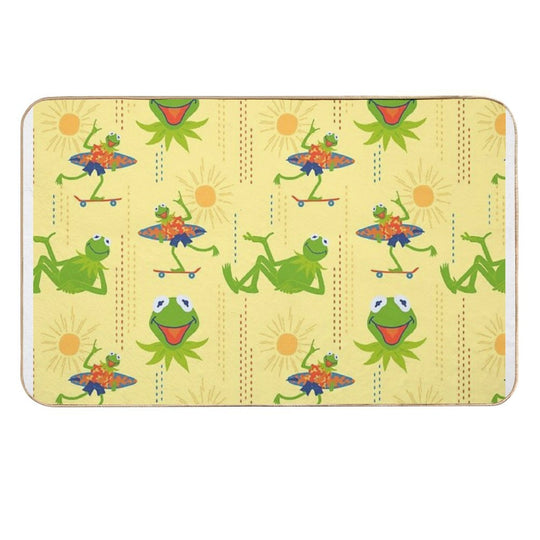 Surfin’ Kermit - Yellow  Absorbent Bath Mat