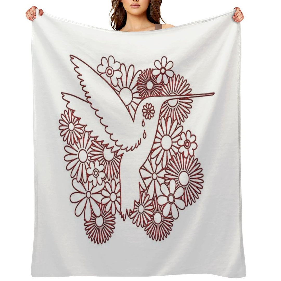 Picaflor Red Flowers Day of Dead Picaflor Clothing Shrink-resistant Throw Blanket