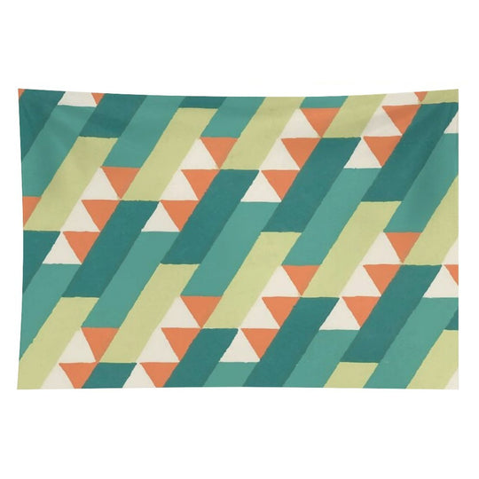 Diagonal Geometric Pattern – Vibrant Retro Style Tapestry