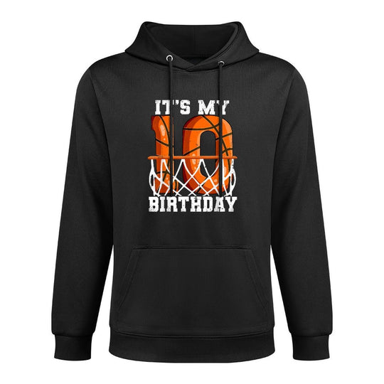 10th Birthday Basketball, Small Customizable Surface Hoodie