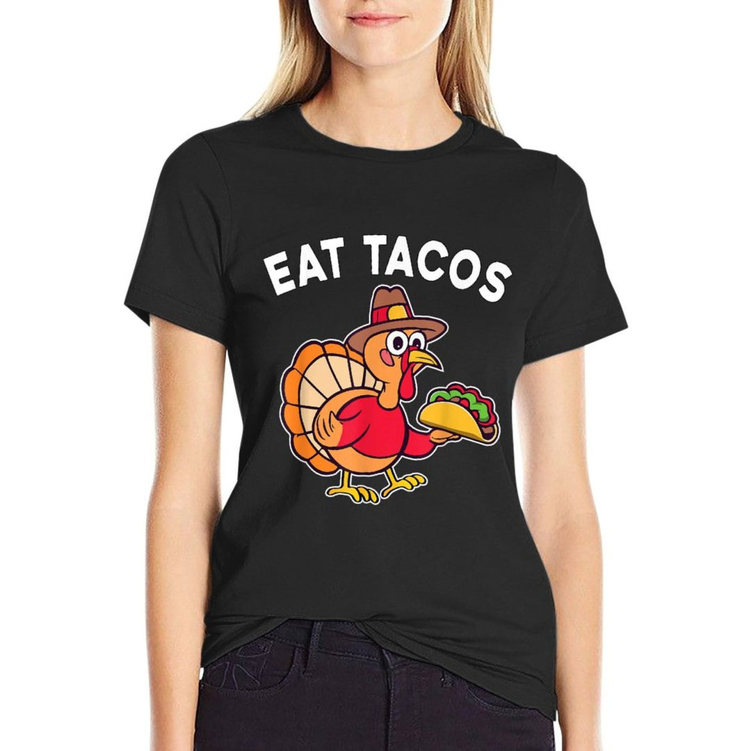 Funny Thanksgiving Turkey Eat Tacos Mexican Thanksgiving Fun  Slim-fit Cut T-Shirt