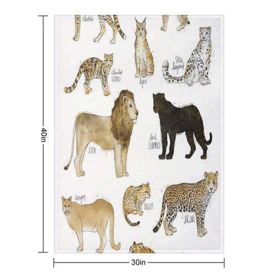 Wild Cats Lightweight Throw Blanket