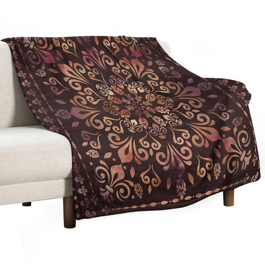 Oriental Damask Ornament - Vintage #2 Quick-dry Throw Blanket